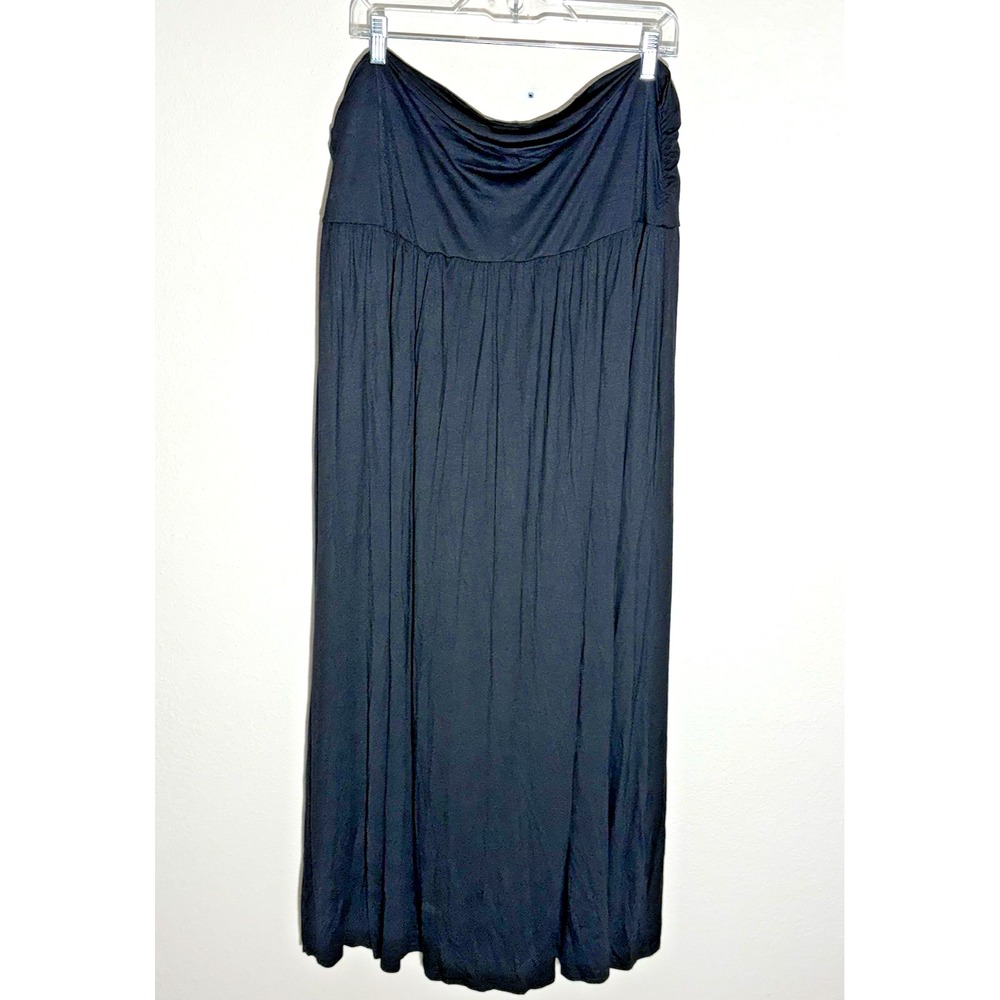 Allegrace Black Maxi‎ Skirt 4X Plus Size Strapless Flowy Casual